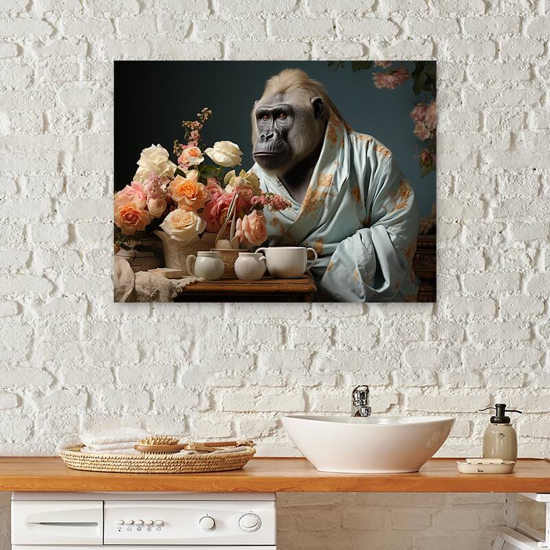 Designart "Gorillas Cleaning Time" Laundry Wall Art Bed Bath & Beyond